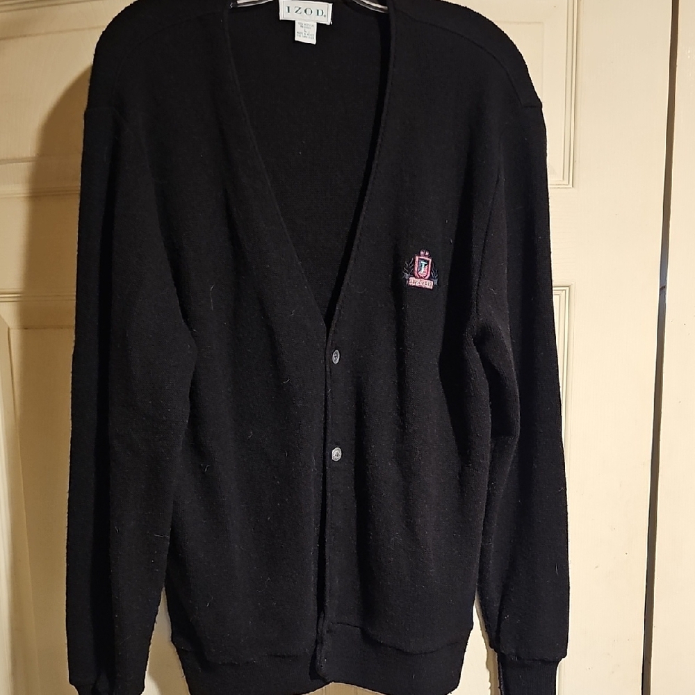 IZOD Men's, Unisex Black Cardigan Sweater
